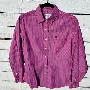 Panhandle Western Shirt | Pink, Navy, White Stripe